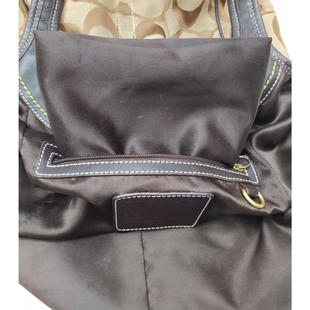 Coach Chelsea Signature Brown Canvas Double Handles Shoulder Bag
